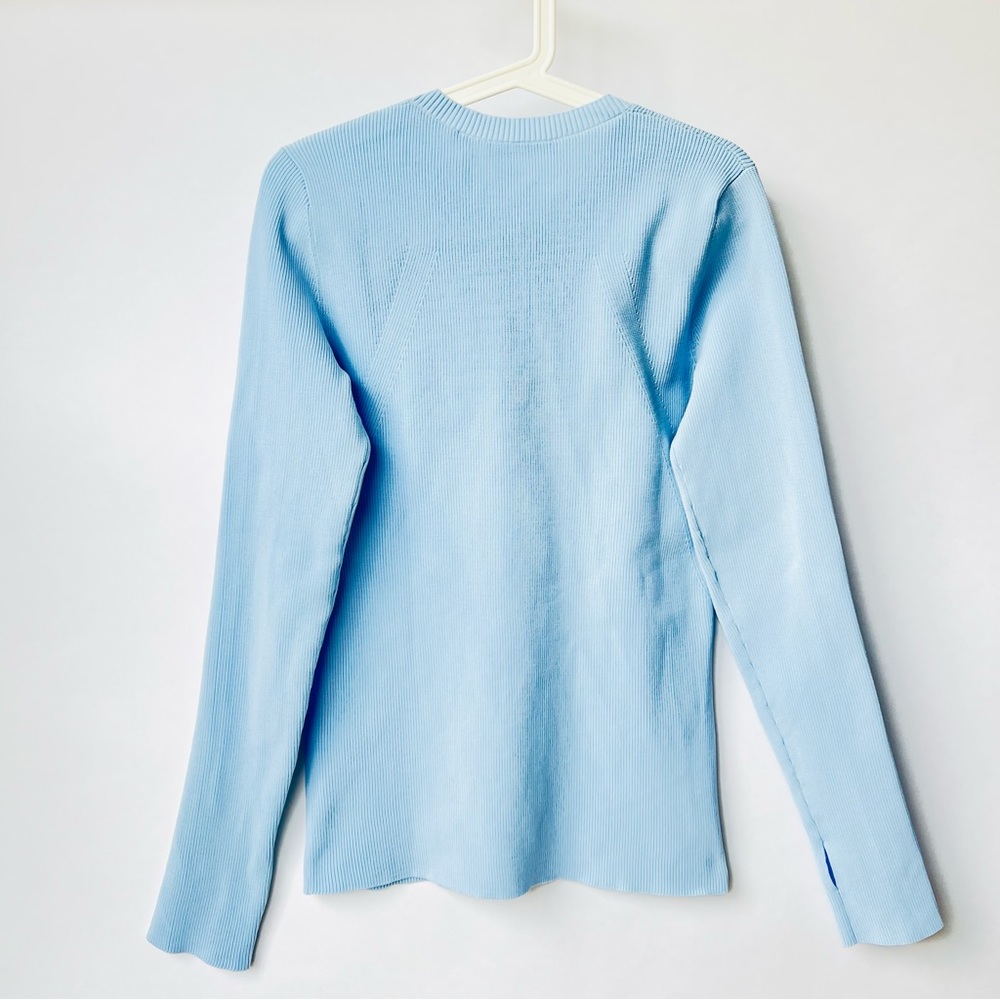 Helmut Lang ribbed knit base sweater in baby blue - Picture 4 of 7